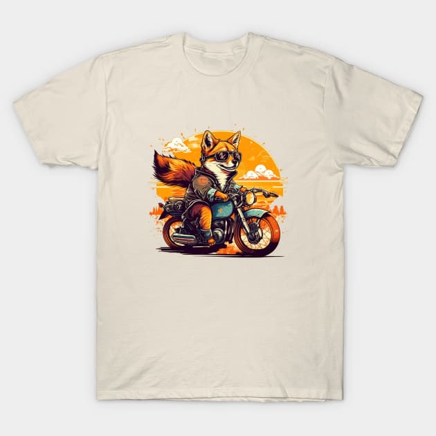 A Dog Riding A Bike Funny T-Shirt by Riyo